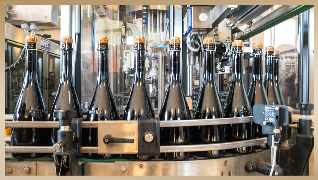 Bottling Champagne production line