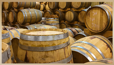 Oak barrels for aging wine