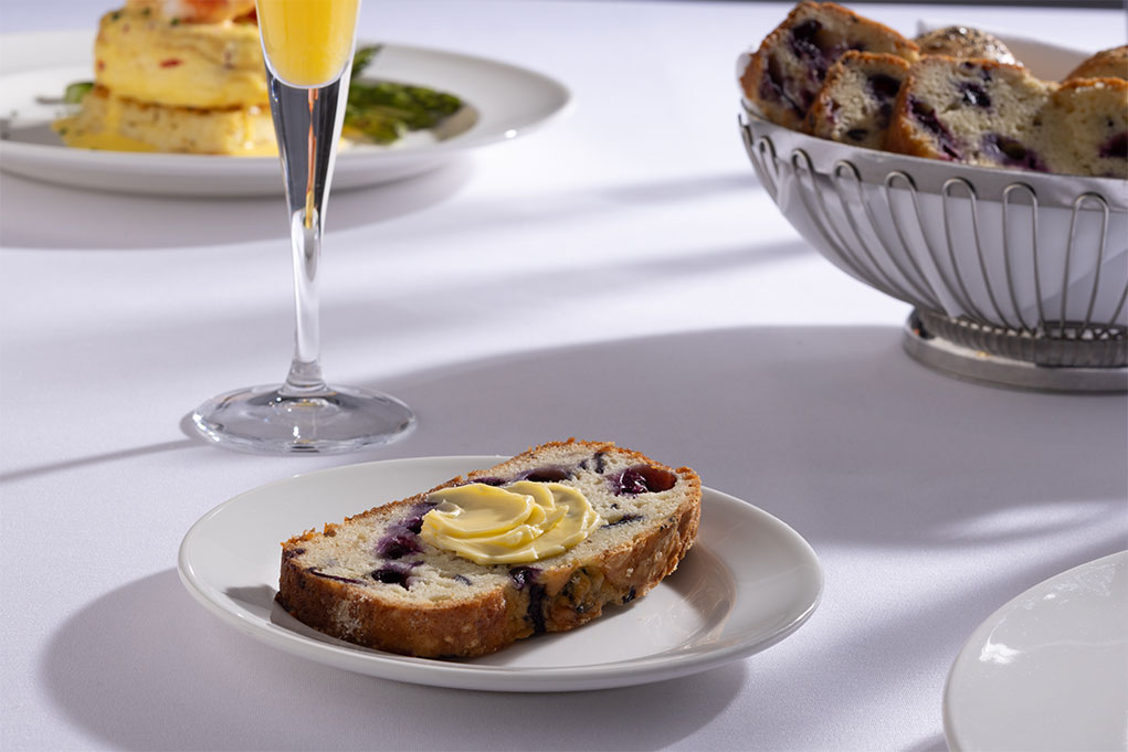 Enjoy a slice of Blueberry Bread during brunch at The Capital Grille.