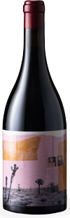 Bottle of Orin Swift 8 Years in the Desert, Zinfandel Blend with a pink, orange, and dark gray label.