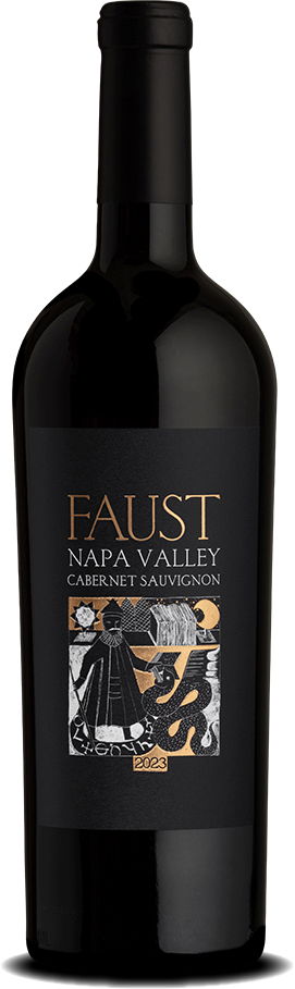 Bottle of Faust Napa Valley wine.